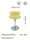 Axyaa Modern LED Stained Glass Mushroom Desk Lamp