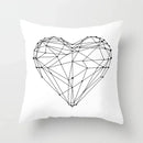 Axyaa Geometric Heart Piano Girl Throw Pillow Case Set for Home Decor