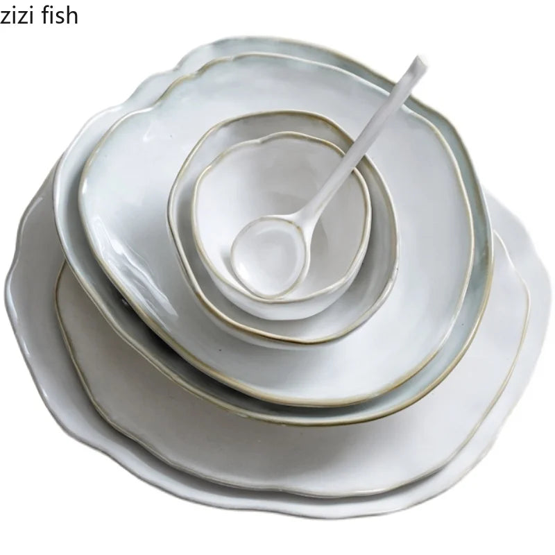 Axya Ceramic Dinner Plate Set for Serving Pasta, Salad, Steak, Sushi, and Desserts