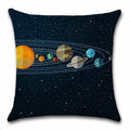 Axyaa Solar System Planets Linen Cushion Cover 45x45cm Bedroom Living Room Sofa Decor