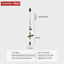 Axyaa LED Pendant Light: Modern Bedroom Hanging Lamp Fixture - Gold Black