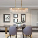 Axyaa Crystal Chandelier Ceiling Lamp for Modern Dining Room Decor