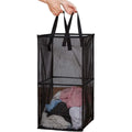 Axyaa Double-Layer Mesh Laundry Basket with Handles for Travel, Dorm & Home