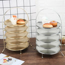 Axya 3-Layer European Snack Display Rack: Elegant Fruit Plate & Cake Serving Tray