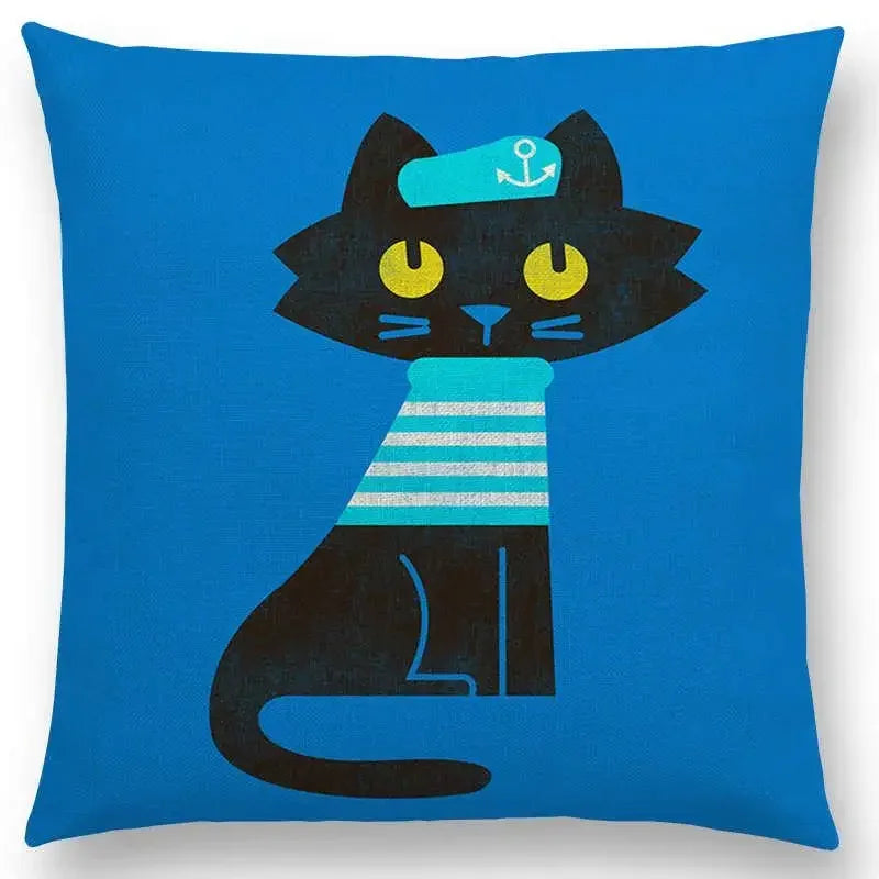 Axyaa Cartoon Animals Cushion Cover - Cat Flamingo Penguin Rabbit Pillow Case