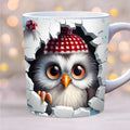 Axyaa Ceramic Owl Coffee Mug 11oz - Cute Owl Design Tea Cup