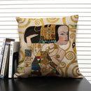 Axyaa Gold Pattern Oil Painting Decorative Throw Pillow Case - 45x45cm