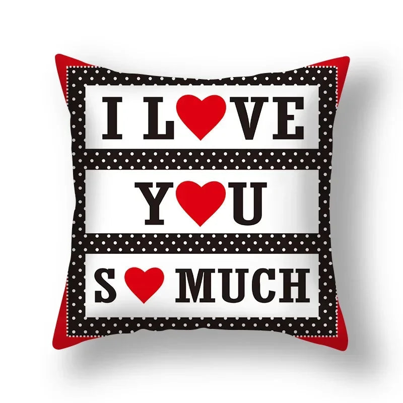Axyaa Nordic Love Pillowcase 45x45cm - Home Decorative Throw Pillow Cover