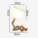 Axyaa Wood Base Table Lamp with Cloth Lampshade - Lighting Fixture for Living Room
