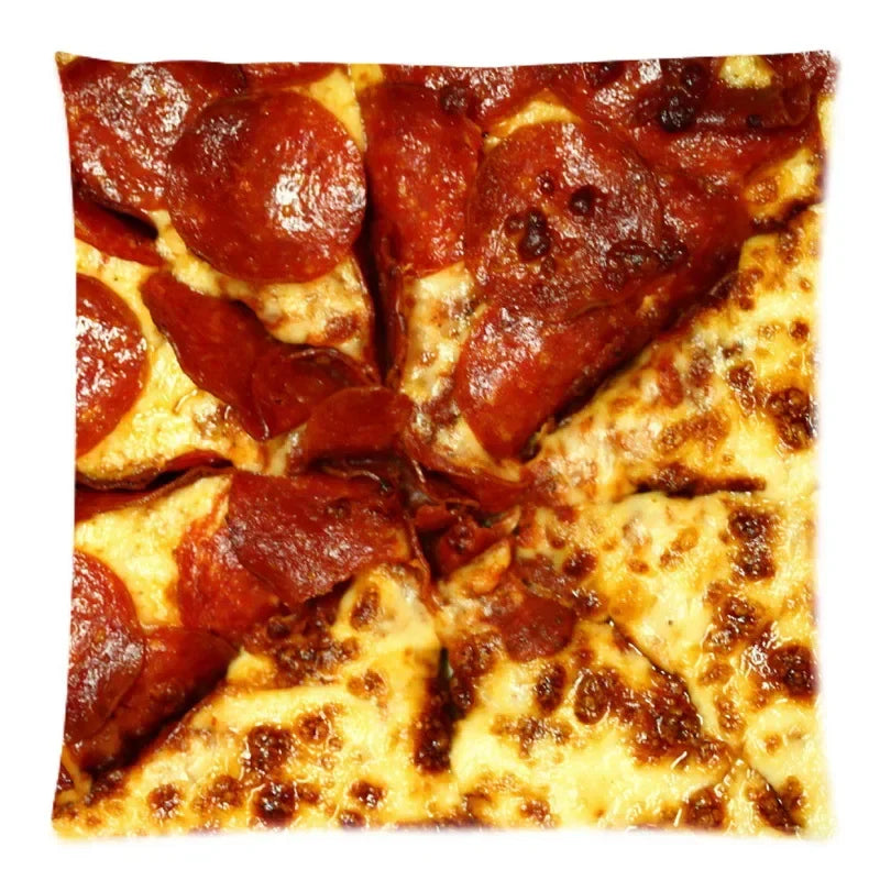 Axyaa Cheese Pizza Pattern Polyester Cushion Cover 45X45CM