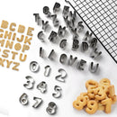Axyaa Alphanumeric Cookie Mold Set: Stainless Steel Bakeware for DIY Baking & Dessert Decorating