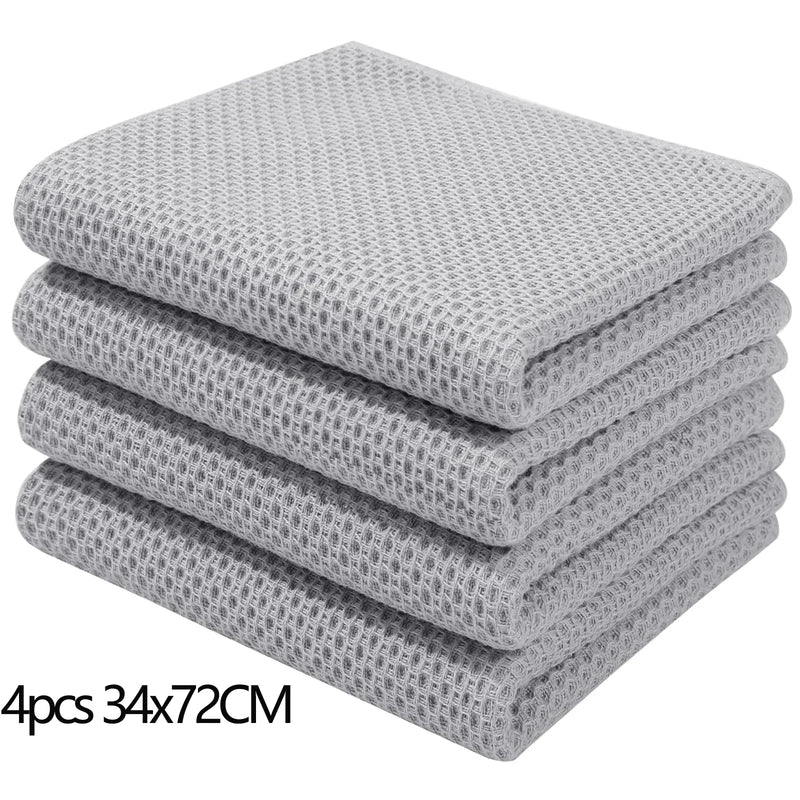 Axyaa Waffle Weave Kitchen Towel Set Absorbent Quick Dry Dishcloth Wash Cloth