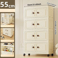 Axyaa Foldable White Plastic Storage Cabinet with Magnetic Closure for Home and Toys