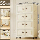 Axyaa Foldable White Plastic Storage Cabinet with Magnetic Closure for Home and Toys