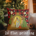 Axyaa Christmas Nativity Scene Pillow Cover for Sofa Bedroom Car