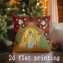 Axyaa Christmas Nativity Scene Pillow Cover for Sofa Bedroom Car