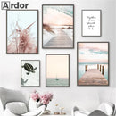 Axyaa Beach Starfish Bridge Canvas Painting - Nordic Wall Art Prints for Bedroom
