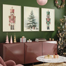 Axyaa Nutcracker Soft Christmas Canvas Wall Art Set
