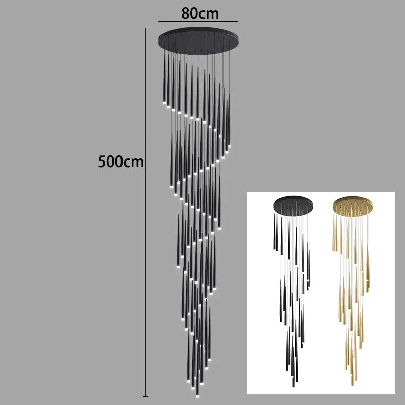 Axyaa Staircase Chandeliers LED Pendant Light Lamps Modern Decor for Living Room