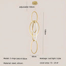 Axyaa Gold Ring LED Stairs Pendant Lights, Modern Lustre Chandeliers for Living Room, Bedroom & Villa