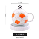 Axyaa Football Ceramic Mug with Lid Spoon | Home Decor Drinkware Gift