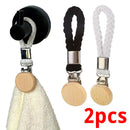 Axyaa Towel Hanging Clips: Multifunctional Bathroom Storage Rack with Woven Rope Hand Towel Hangers