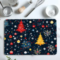 Christmas Tree Snow Stars Drying Mat - Non-Slip Absorbent Kitchen Placemat by Axyaa