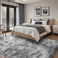 Axyaa Tie-Dye Memory Foam Plush Rug, Light Gray Large Rug for Living Room & Bedroom