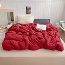 Axyaa Washed Cotton Bedding Set: Duvet Cover, Pillowcase, Top Sheet