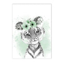 Axyaa Animal Lion Koala Green Wall Poster Nursery Art Prints Canvas Painting