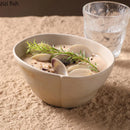 Axyaa Handmade Rough Pottery Irregular Bowl Set for Molecular Cuisine Tableware