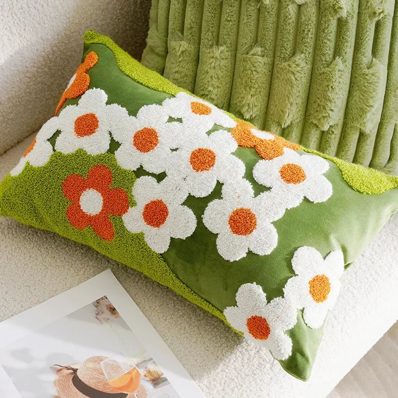 Axyaa Simple Flower Sofa Pillow Covers - Home Bed Decor