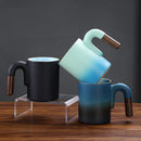 Axyaa Gradient Mug: Large-capacity Rough Pottery Coffee Cup with Handle