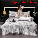 Axyaa Summer Quilt Set: 2025 Washed Tencel Printed Cool Silk 4-Piece & 1-Piece Cool Quilt
