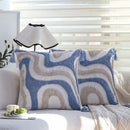 Axyaa Blue Jacquard Embroidery Sofa Pillowcase Cojines Throw Headboard Cover