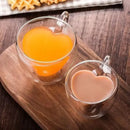 Axyaa Heart Glass Mug - Double Wall, Heat-Resistant Tea & Coffee Cup