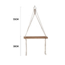 Axyaa Macrame Wall Shelf: Boho Home Decor Wood Shelves for Bedroom, Living Room & Nursery