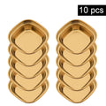 Axyaa Golden Stainless Steel Condiment Tray - BBQ Sauce Plate for Seasonings & Spices