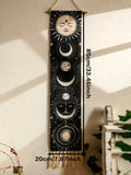 Axyaa Moon Phase Celestial Wall Hanging Tapestry with Tassel
