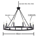Axyaa Black Metal Chandelier Lighting for Living Room Loft, LED Pendant Lights for Villa Stairs
