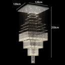 Axyaa Crystal Chandelier Stair Pendant Living Room Lighting