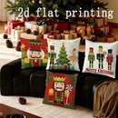 Axyaa Nutcracker & Merry Pattern Pillowcase for Sofa Car Bedroom Decor