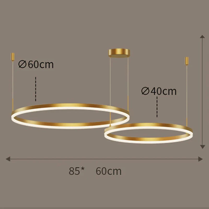 Axyaa Nordic Rings Pendant Light Fixture for Dining and Living Room Decor