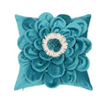 Axyaa Velvet Flower Cushion Cover in Yellow Blue White Pink, Handmade Luxury Pillowcase