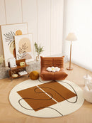 Axyaa Plush Retro Living Room Round Carpet: Soft Fluffy Rug for Bedroom & Cloakroom