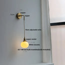 Axyaa Glass LED Wall Light Adjustable Modern Copper Bedside Lamp