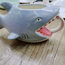 Axyaa Blue Shark Ceramic Coffee Mug - Fun Kids Party Cup Refined Novelty Gift