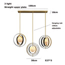 Axyaa Gold Marble Chandelier, Adjustable Round Ceiling Light for Villa Hotel