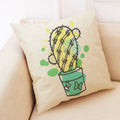 Axyaa Cactus Linen Pillowcase for Home Décor