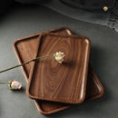 Axyaa Black Walnut Wood Tea Tray for Coffee Tea Desserts Storage Dinner Tray